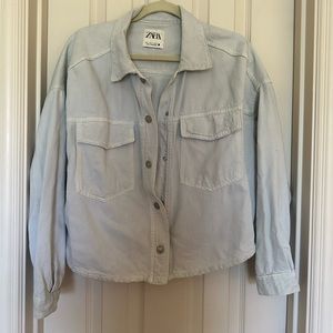 Zara Oversized Denim Jacket/Shacket Light Wash